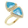 14K Yellow Swiss Blue Topaz and .20 CTW Diamond Ring Ref 11922509